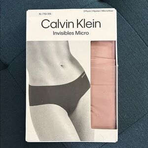 Calvin Klein Invisibles Micro Hipster 3 Pack size XLG- Pink NEW IN BOX